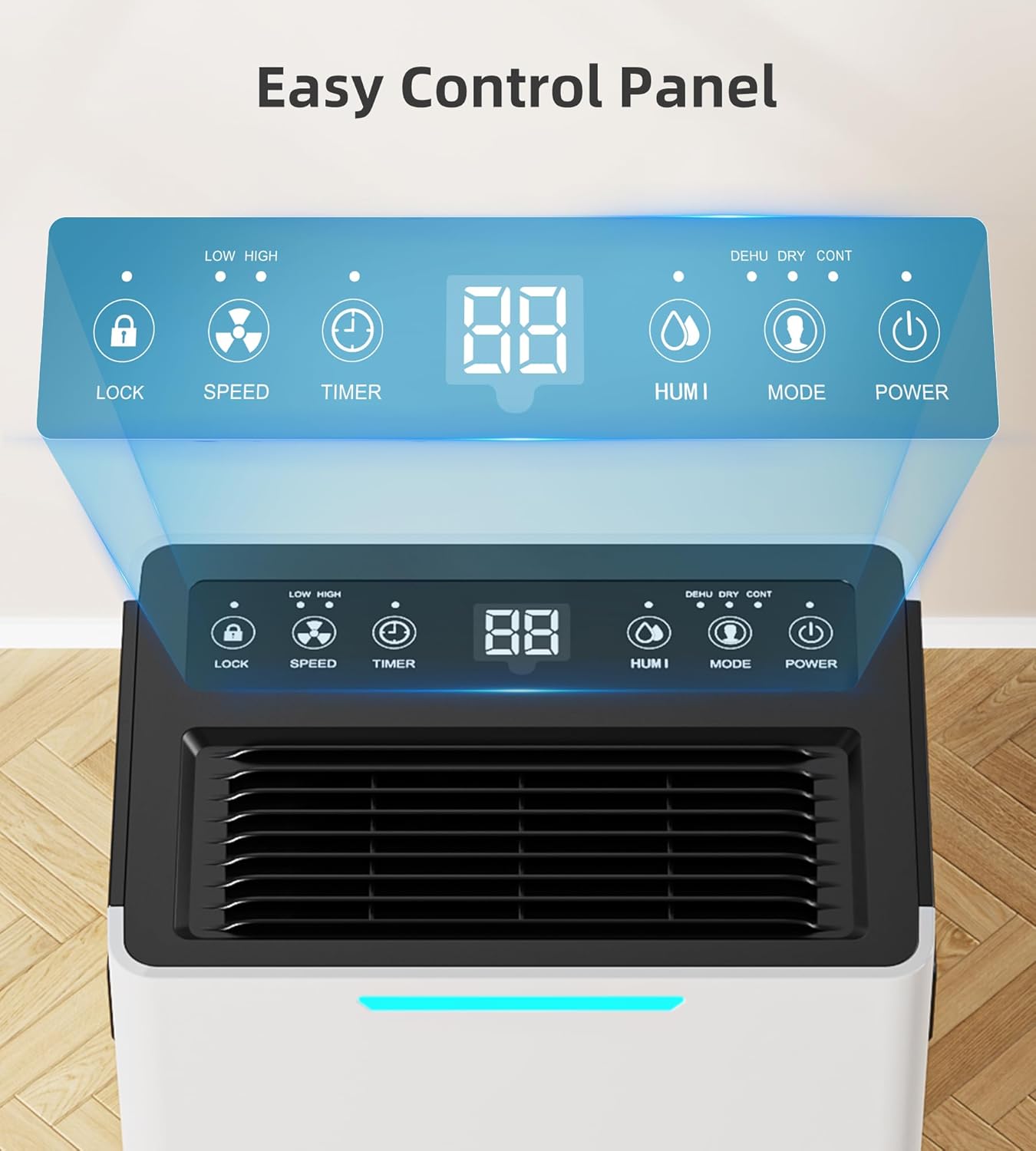 Pro Breeze 1500 Sq. Ft Dehumidifier - Intelligent Humidity Control, 21 Pints, 3 Modes, Ideal for Home & RV