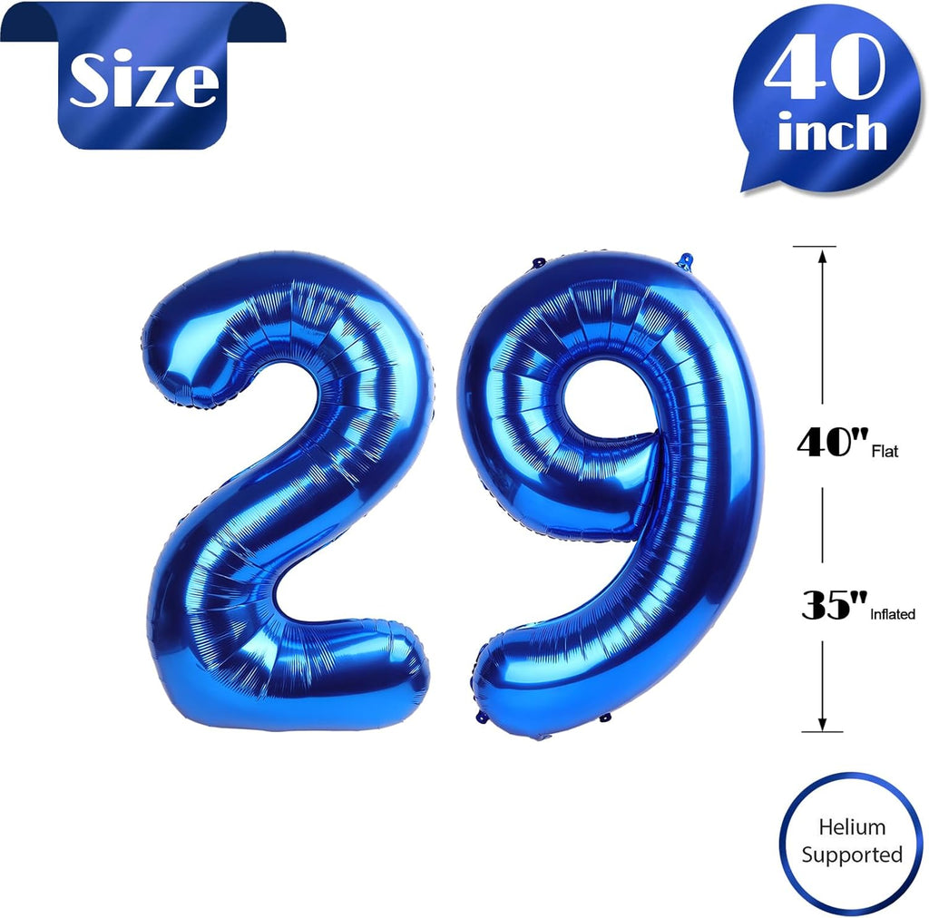Number 29 Balloon by [Brand Name] - 40-Inch Navy Blue Birthday Decoration for 29th Celebrations