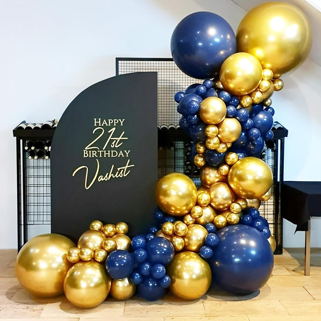 Voircoloria Navy Blue Balloon Garland Kit - 90 Pack of 5-18 Inch Balloons for Graduation, Weddings & Parties