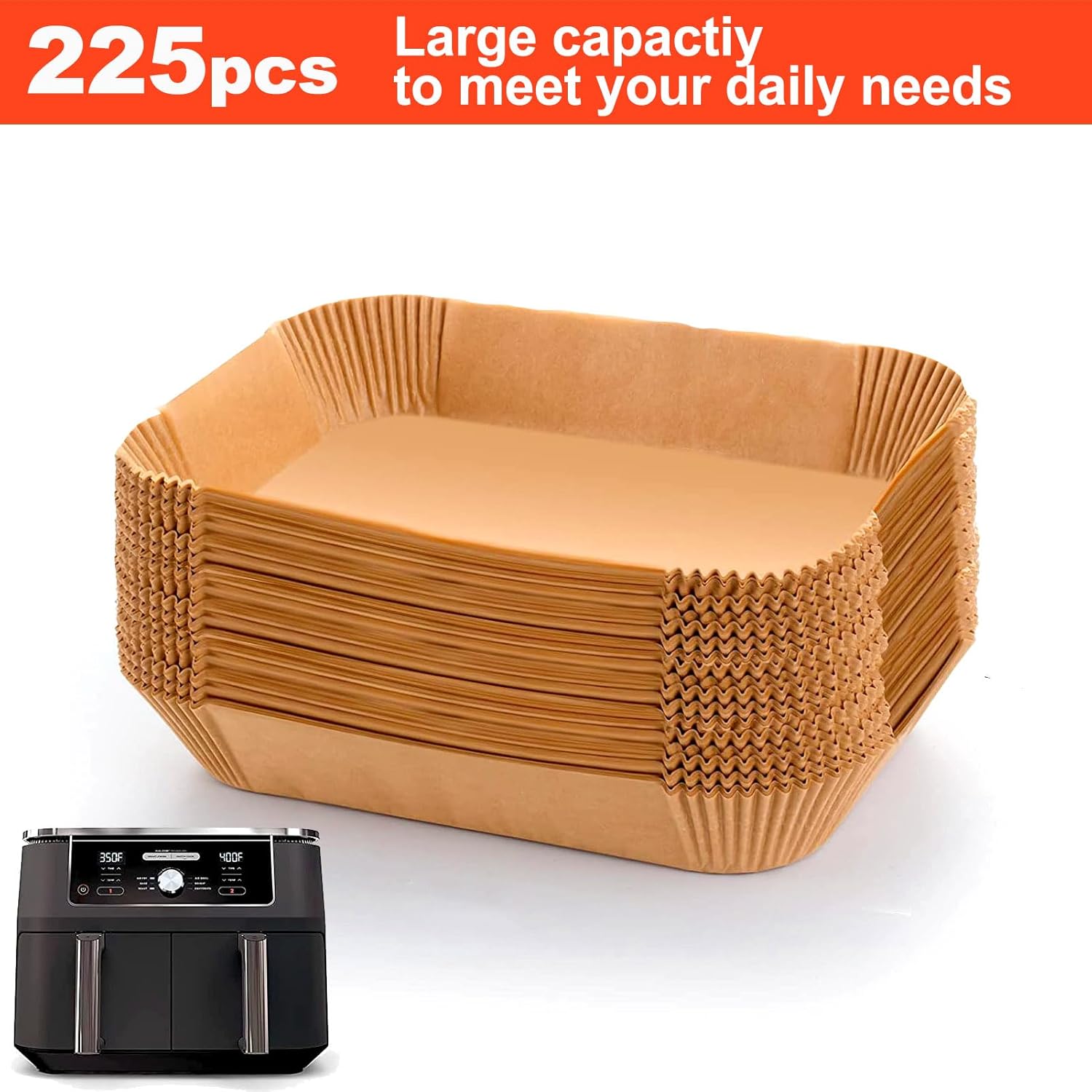 Ninja Foodi Air Fryer Liners - Disposable Parchment Paper for Dual Basket Cooking | Rectangular Design