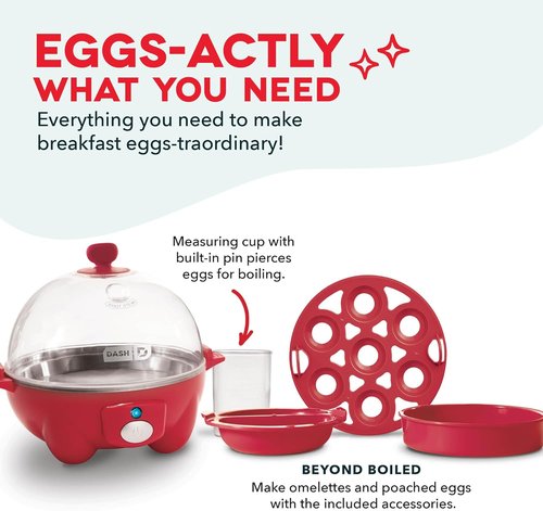 DASH Rapid Egg Cooker - 7 Egg Capacity Electric Cooker for Hard Boiled, Poached & Scrambled Eggs