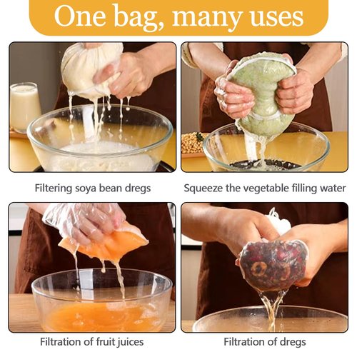 Slodki Cheese Cloth Bag For Straining, Nut Milk Bag - Reusable Straining Bags For Nut Milk, Soy Milk, Dumpling Fillings, And More