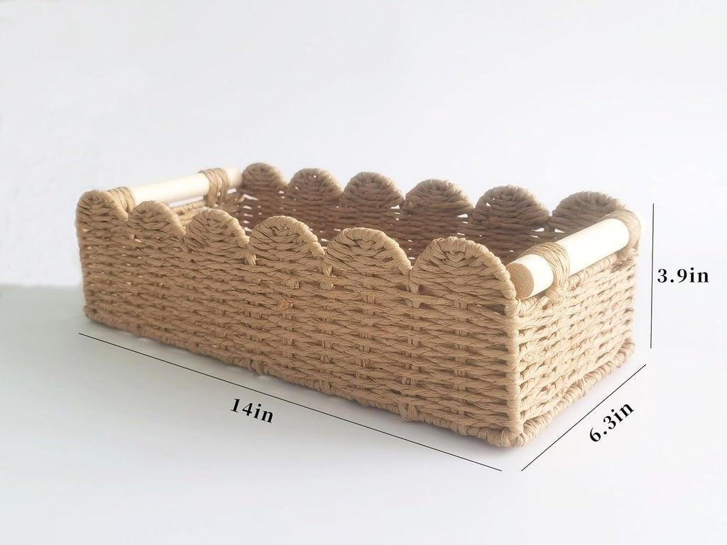 Toilet Paper Storage Basket - Decorative Organizer for Bathroom Tank Top | Functional Home Decor