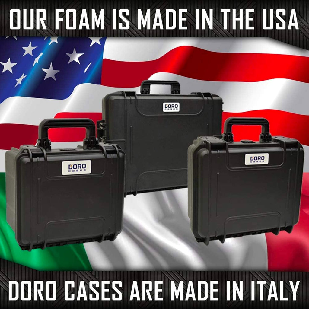 4 Pistol 12 Magazine Doro Gun Case with Custom MyCaseBuilder Foam Insert - Waterproof, Heavy Duty - Tactical Firearms, Ammunition, and Accessory Holder - Sahara Case x Black Foam - 18 x 14 x 7 Inches