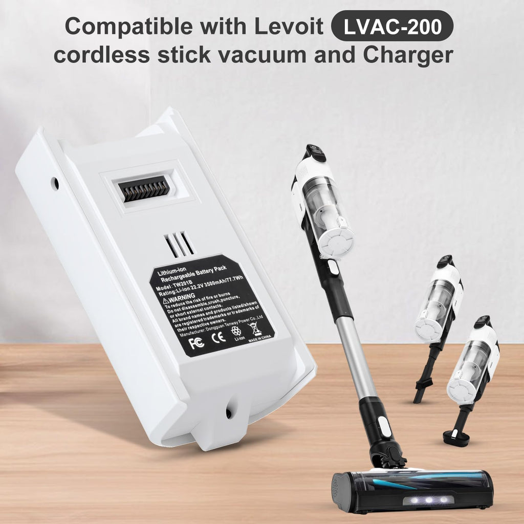 Paverost Battery LVAC-200 for Levoit Vacuum: Replacement Battery LVAC200 Compatible with Levoit LVAC-200 Cordless Vacuum Cleaner LVAC 200-22.2V 3500mAh