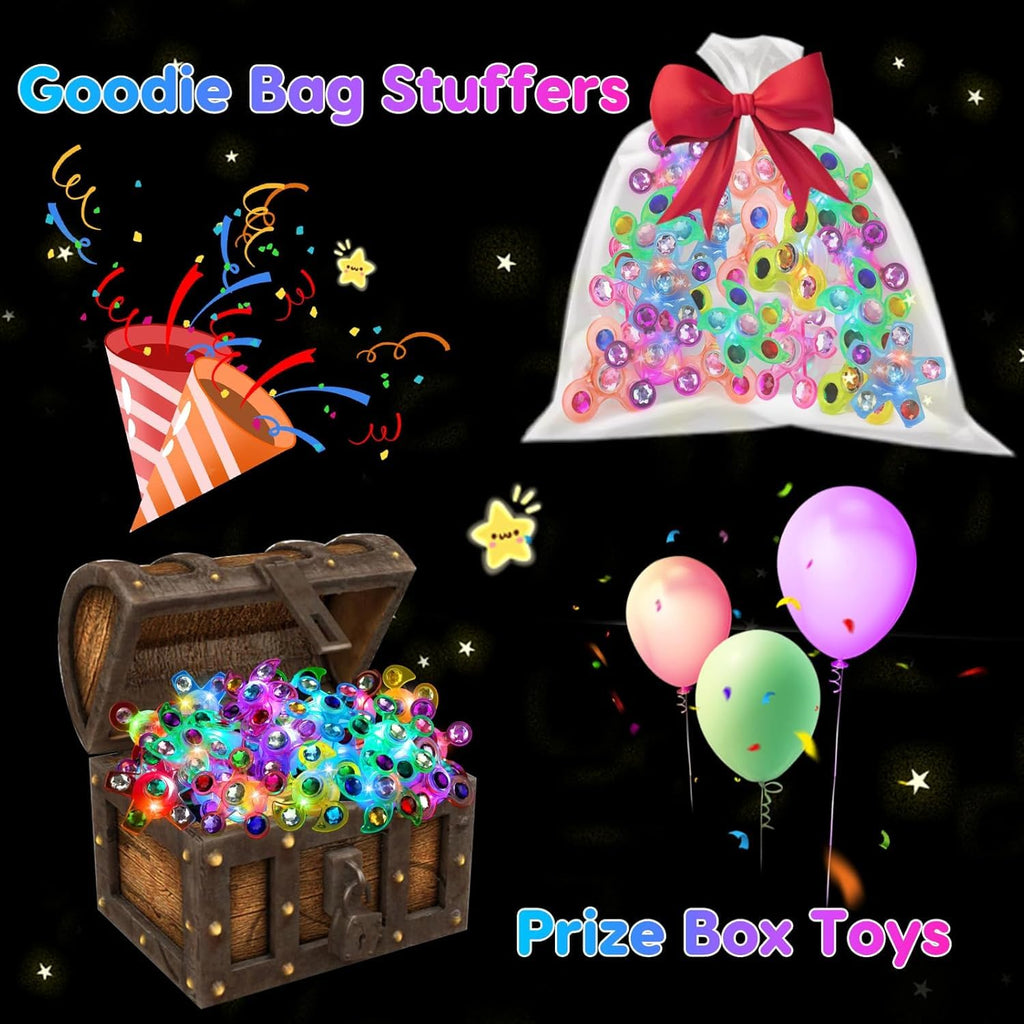 24PCS Light Up Fidget Spinner Bracelets Glow Party Favors Bulk for Kids 4-8 8-12 Goodie Treat Bag Stuffers Classroom Treasure Box Toys Carnival Prizes Pinata Birthday End of Year Return Gifts