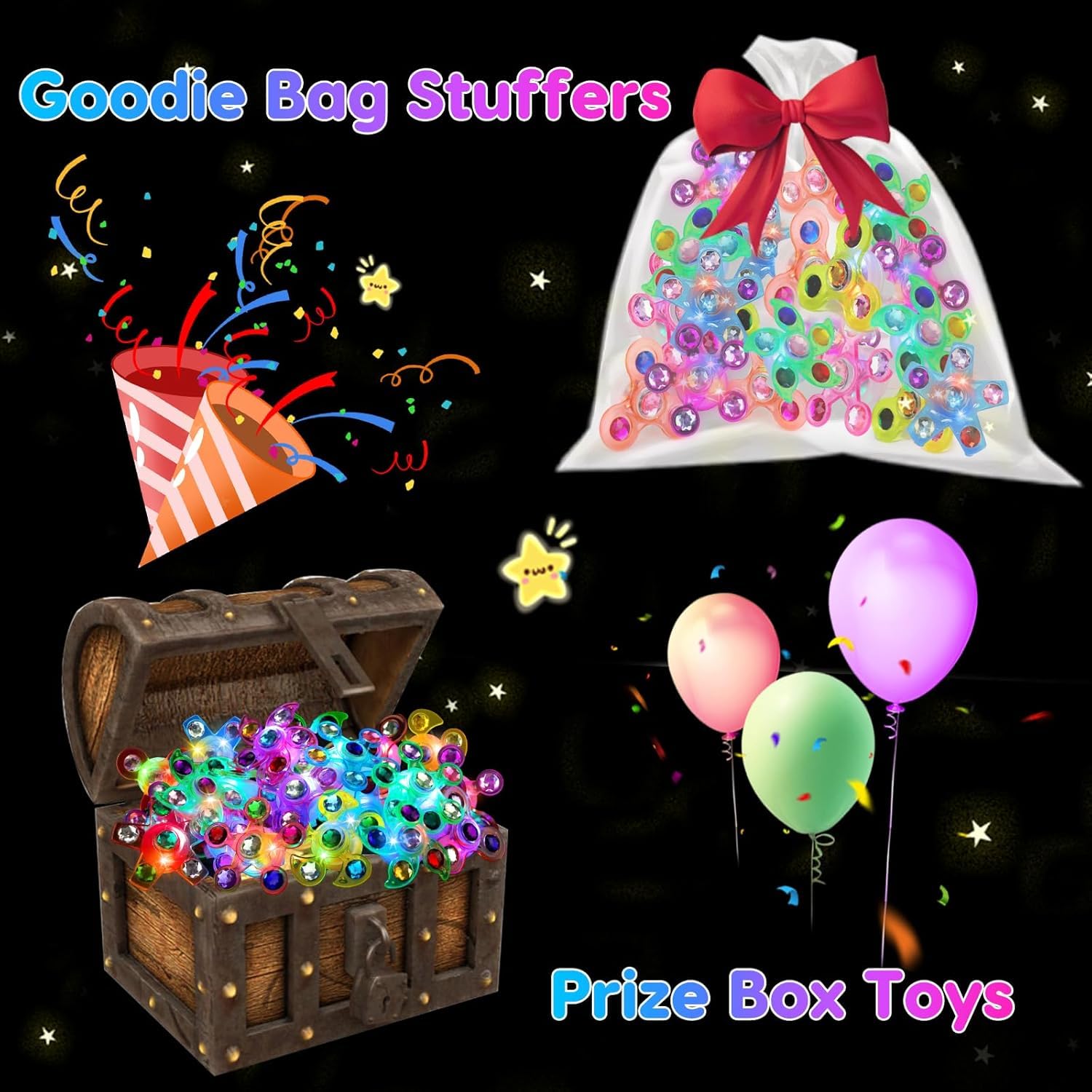 24PCS Light Up Fidget Spinner Bracelets Glow Party Favors Bulk for Kids 4-8 8-12 Goodie Treat Bag Stuffers Classroom Treasure Box Toys Carnival Prizes Pinata Birthday End of Year Return Gifts