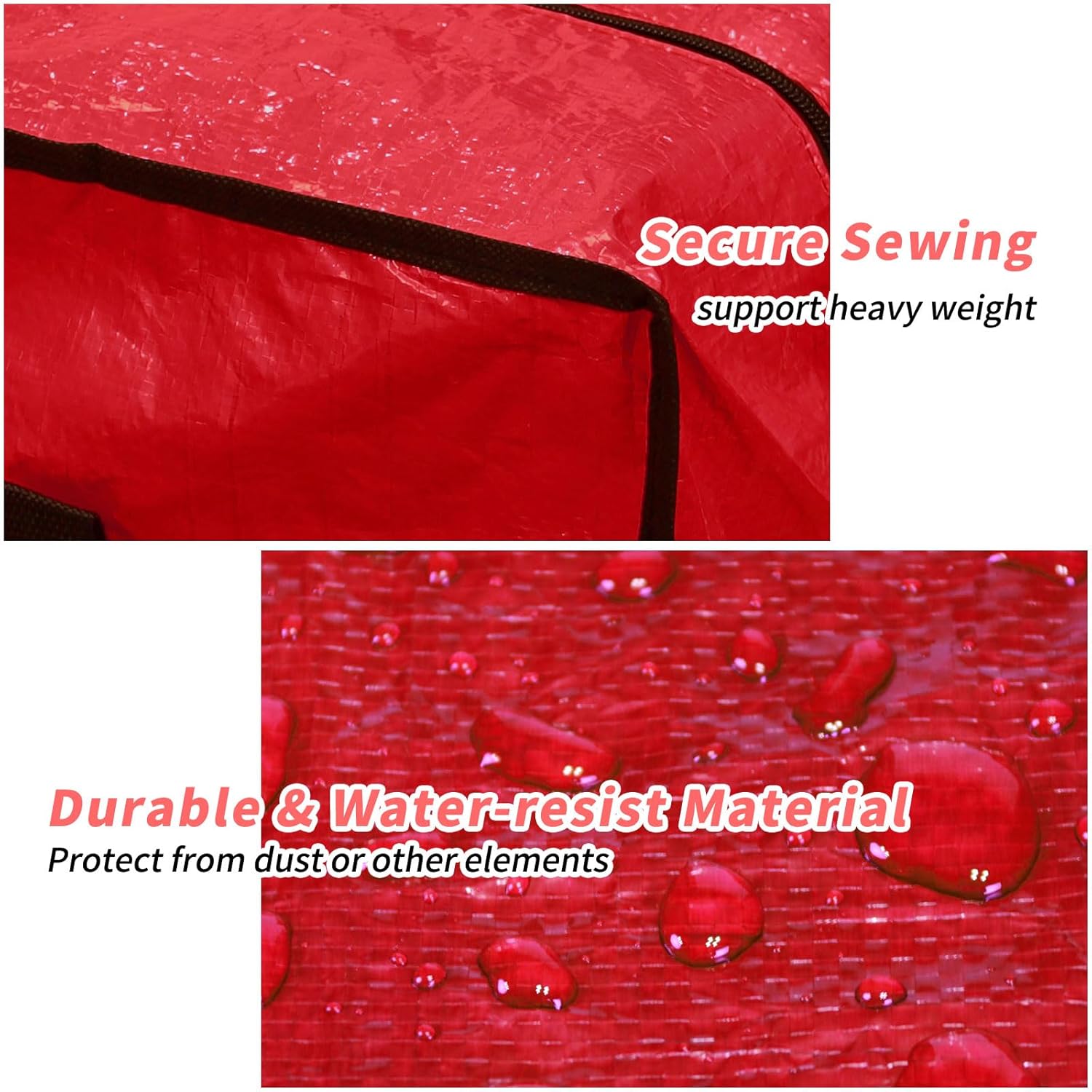 Richie Christmas Tree Storage Bag - Fits Up to 7 Ft Artificial Trees | Durable, Water-Resistant Design, Red
