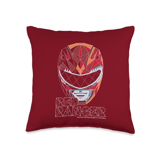 Power Rangers Red Ranger Polygon Throw Pillow