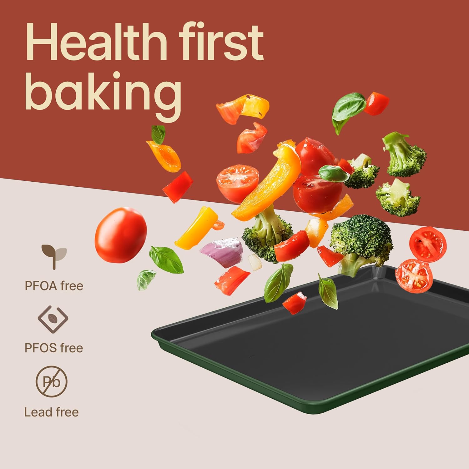 Bakken 8-Piece Bakeware Set - Nonstick Ceramic Coated Pans with Muffin, Loaf, Cake & Roasting Pan | Oven Safe Up to 500°F, Green
