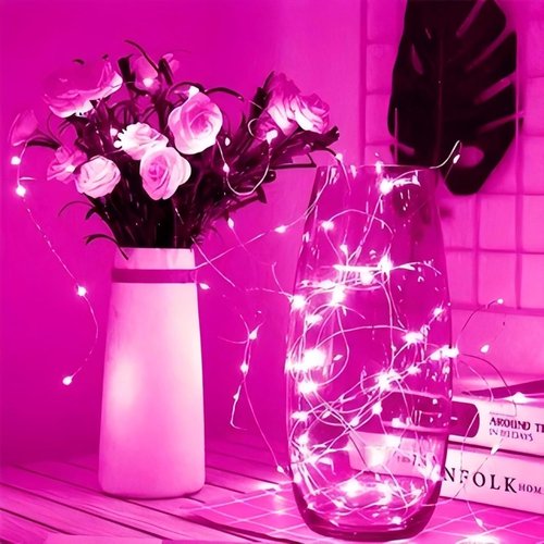 LAMPHOME Fairy Lights - 6 Pack Battery Operated 20 LED String Lights | 6.6ft Waterproof Silver Wire for DIY Party & Wedding Decor