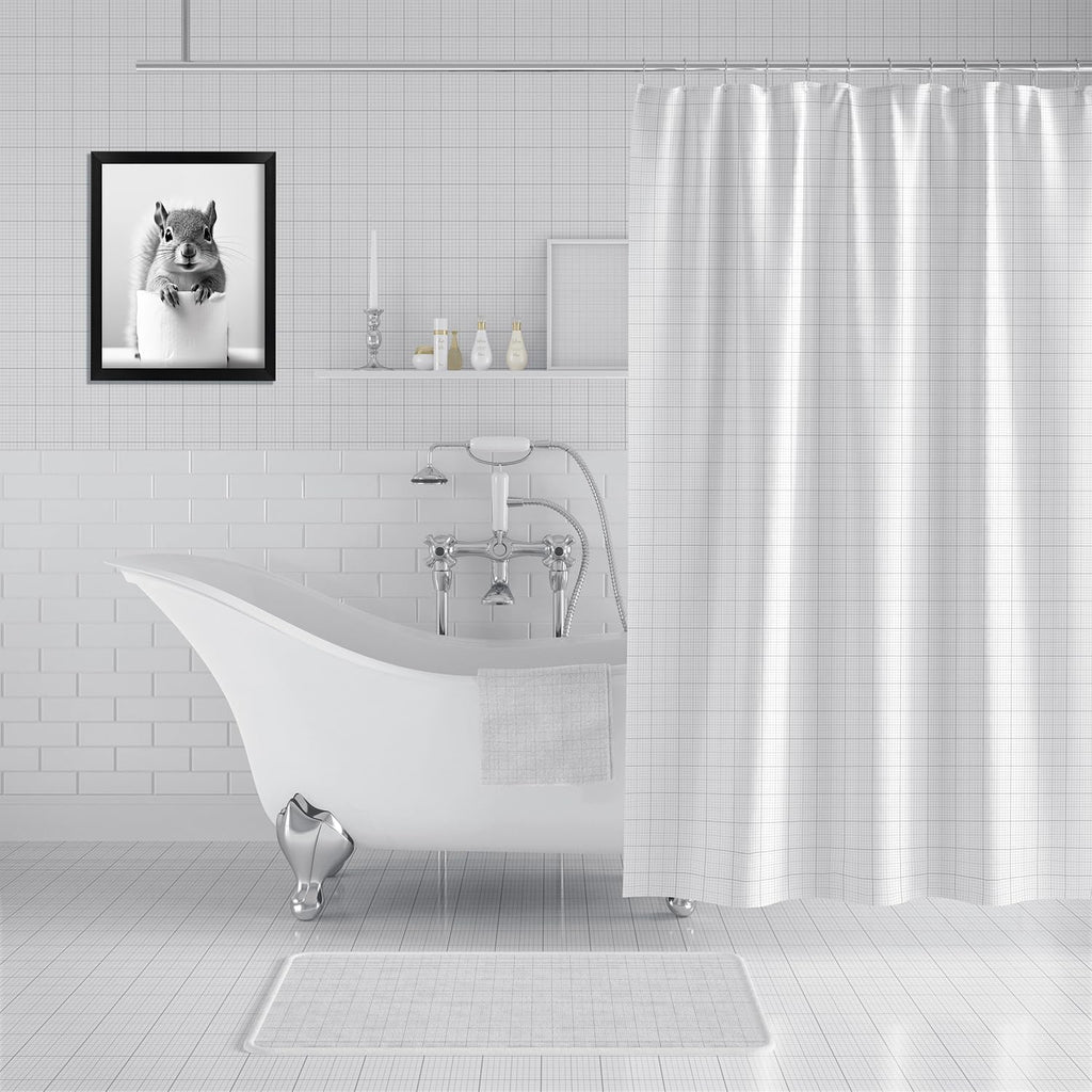 Regine Switzerland Funny Bathroom Art | Aesthetic Black and White Framed Wall Decor