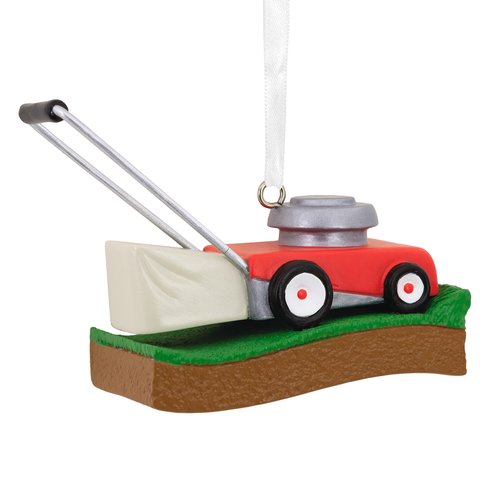 Hallmark Kicking Grass Lawn Mower Resin Christmas Ornament (0001HGO3054)