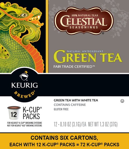 Celestial Seasonings Green Tea K-Cup Pods - 72 Count Single-Serve Convenience