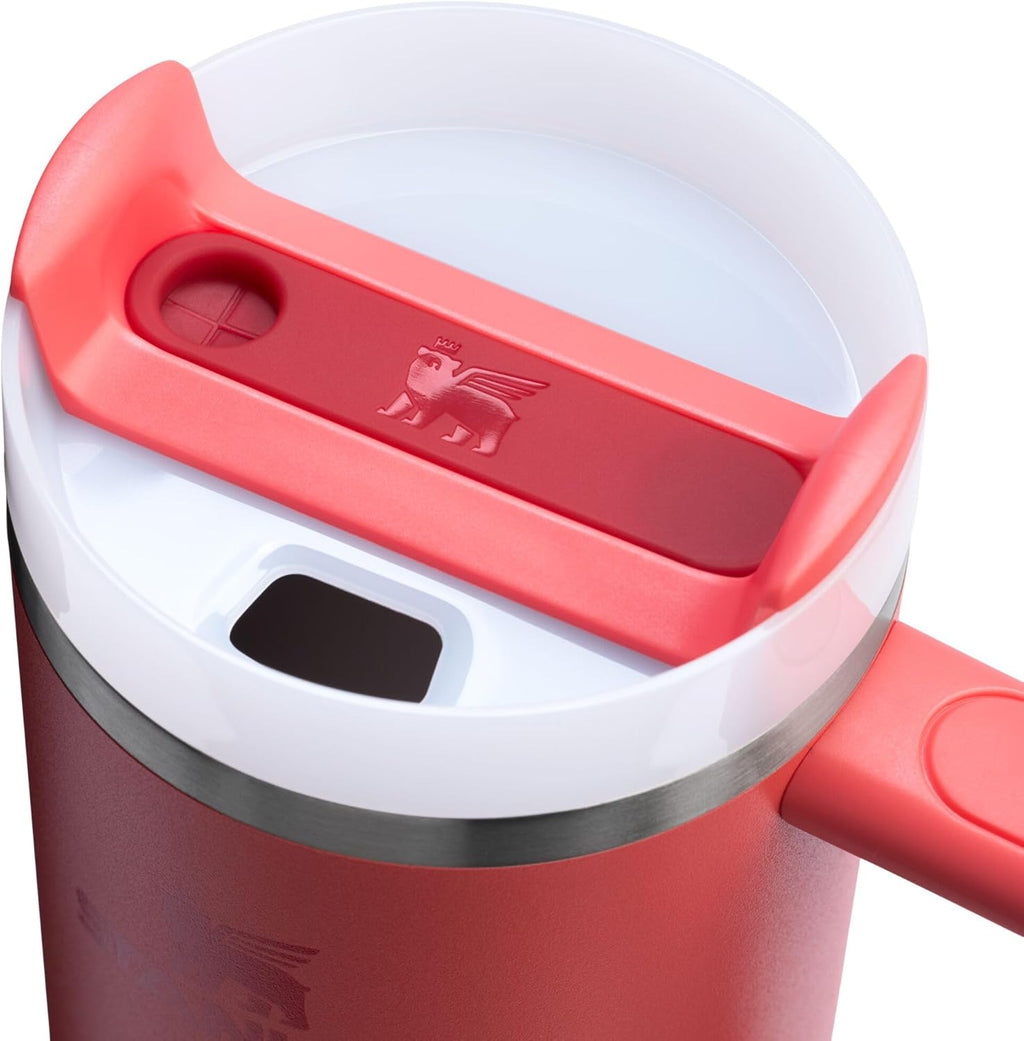 Stanley Quencher H2.0 Tumbler - 30 oz Insulated Stainless Steel Cup with Handle & Straw | BPA-Free | Hot Coral