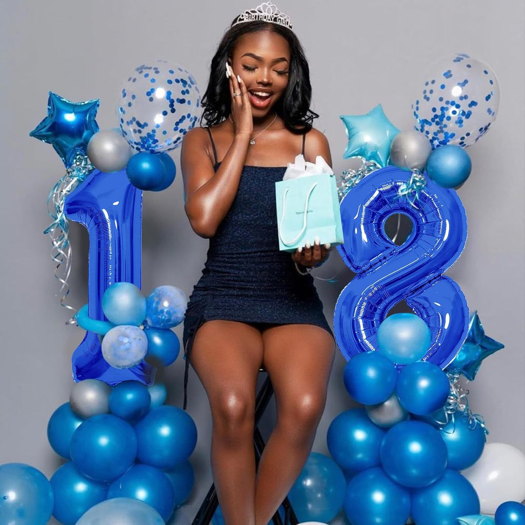 Number Balloons | Giant Navy Blue Number 10 Balloon - Perfect for Birthday Celebrations & Party Decor