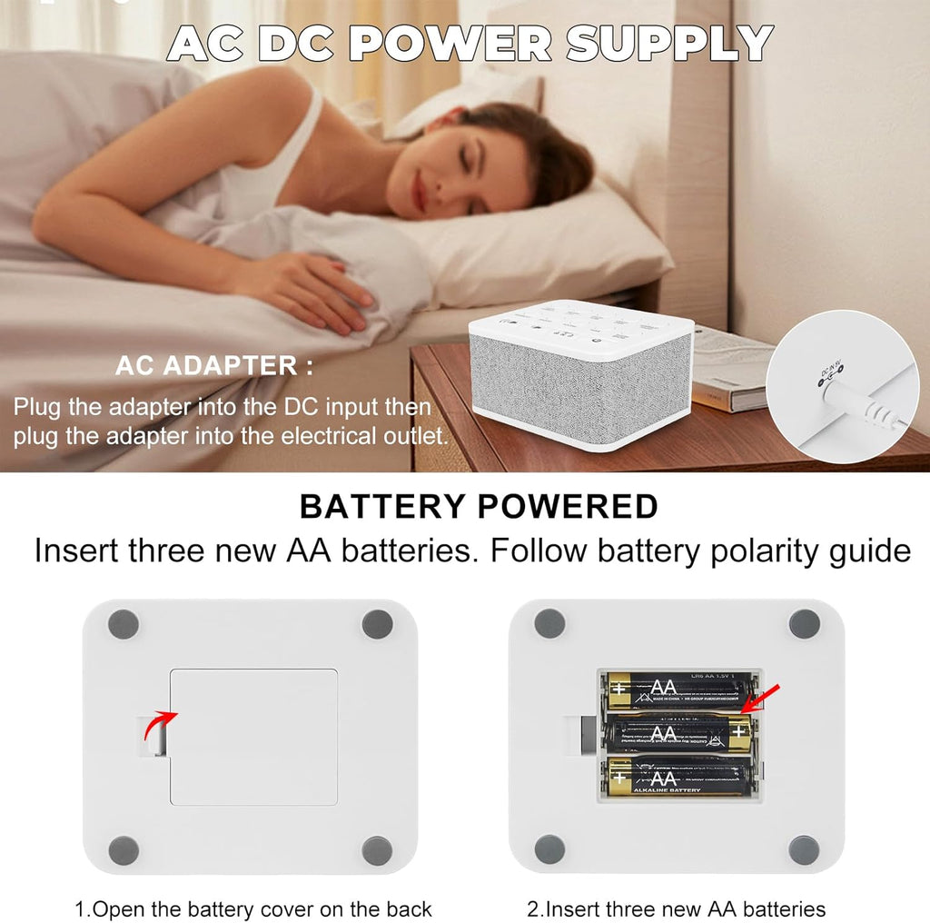 Skiennix White Noise Sound Machine - Portable Travel Device with 10 Soothing Sounds for Sleep | Rechargeable Timer Function