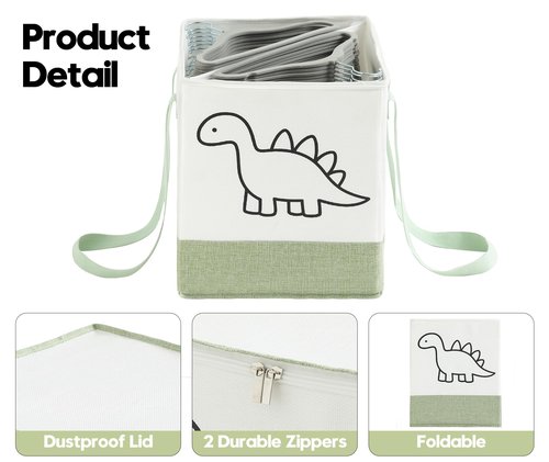 Qozary Kids Hanger Organizer Bag - Rigid Baby Hanger Storage Containers with Lid for Dustproof, Organizers and Storage Box for Closet Laundry Room, Foldable Bin with Carry Handle for Space Saver