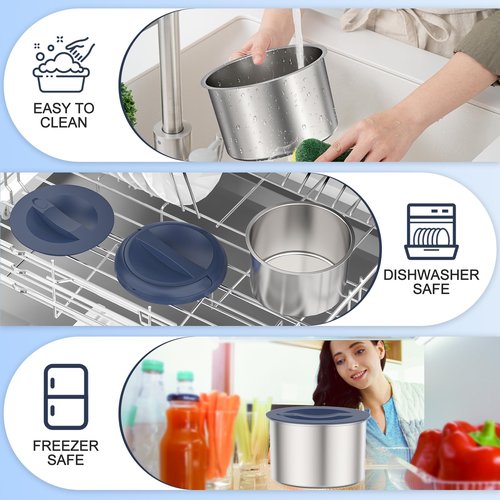 Akhia 41-Ounce Electric Lunch Box 80W Heated Lunch Box, Portable Food Warmer for Work with 1.2L 304 Stainless Steel Container 12V/24V/110V/220V Compatibility Car Truck Valentine's Gift for Men Woman