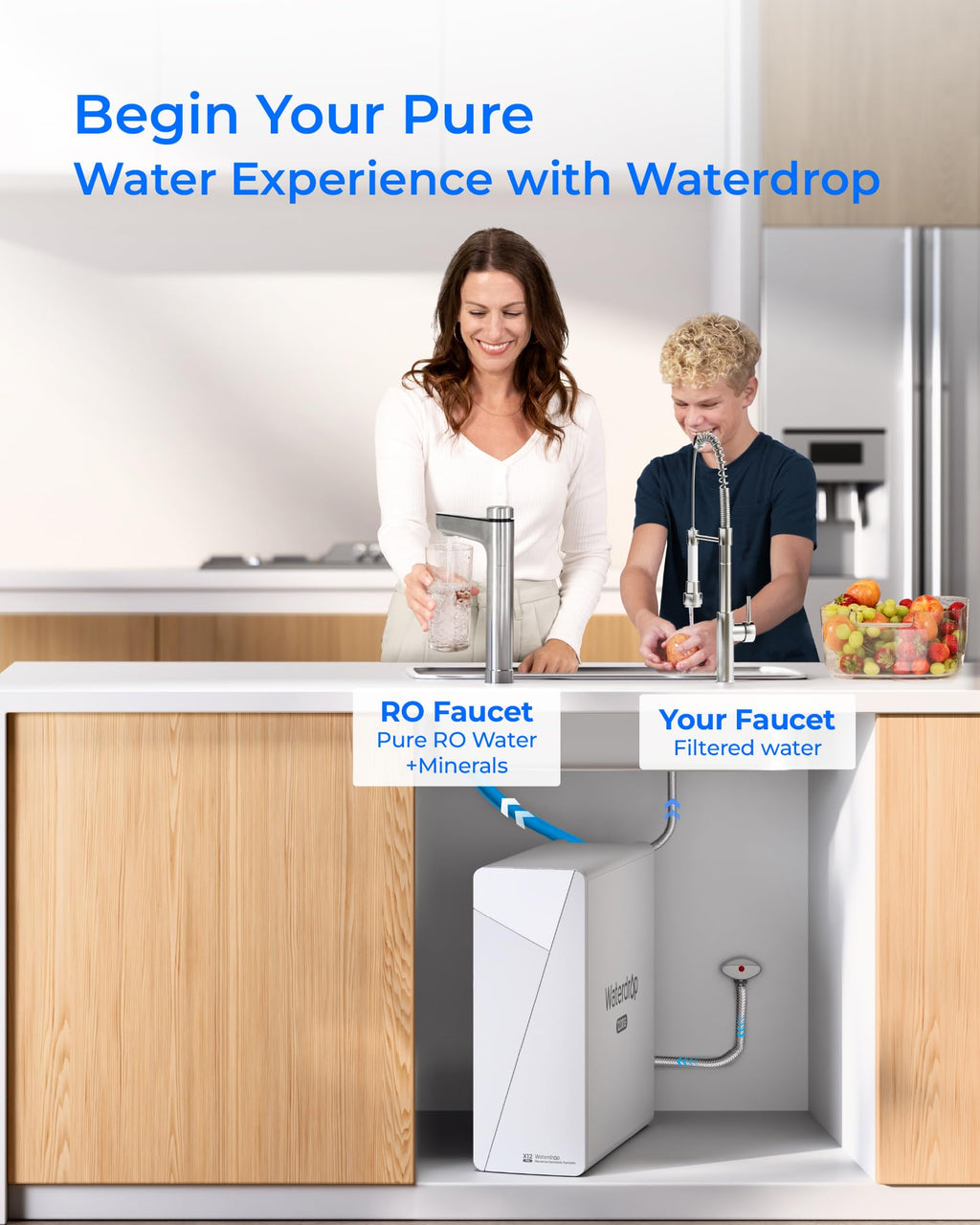Waterdrop F2W Filter, Only Replacement for X8-PRO & X12-PRO Dual Flow Tankless Reverse Osmosis System, 6-month Lifetime