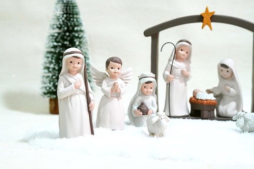 Little People Nativity Set - 12-Piece Mini Christmas Scene with White Figurines for Holiday Decor