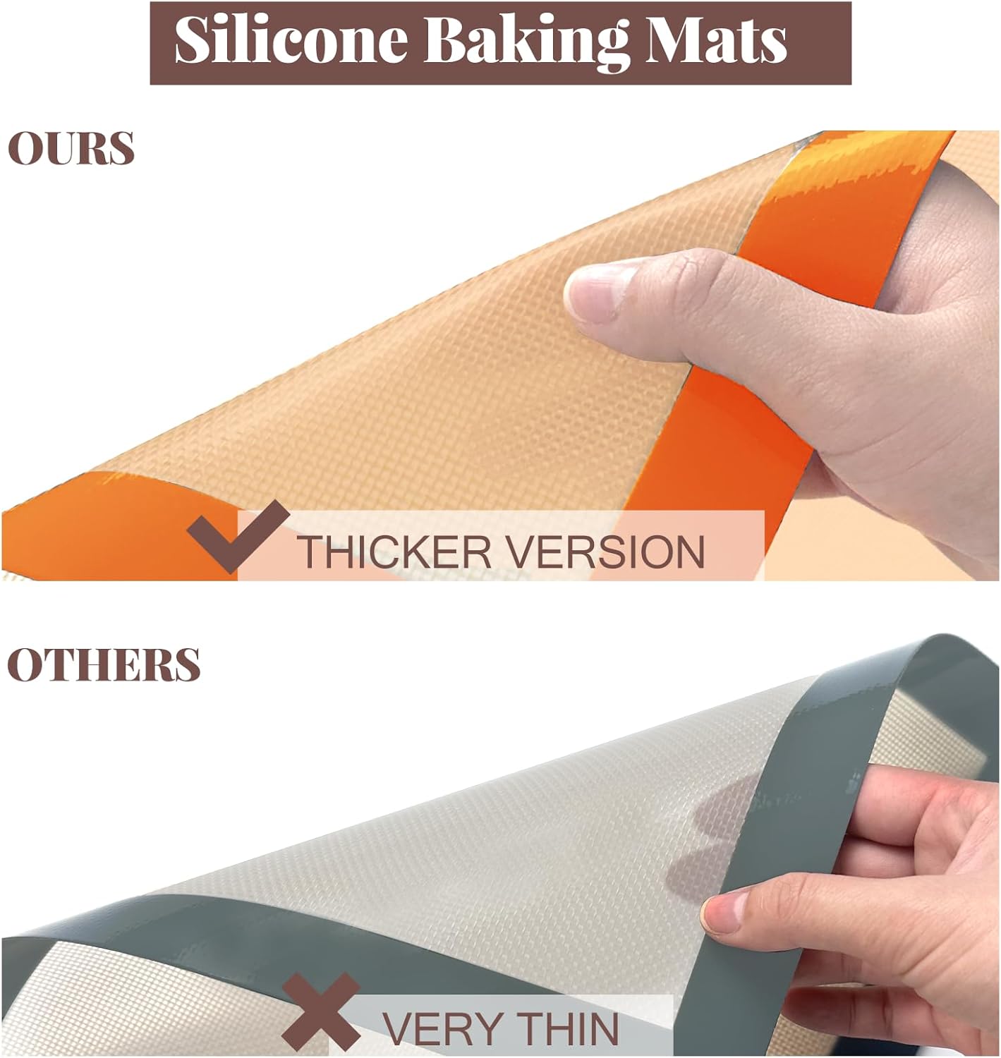 Silicone Baking Mat Set - Non-Stick, Food Safe Reusable Mats for Cookies & Bread | Oven Safe