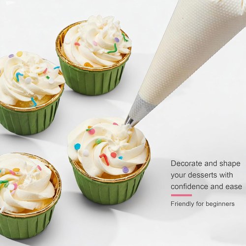 Keenpioneer 14-Inch Tipless Disposable Pastry Bags - Ideal for Cake & Cookie Decorating | Pack of 100