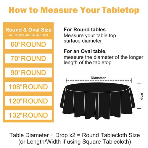 6 Pack 120 In Round Light Beige Tablecloths - Reusable Polyester Table Covers – Protect from Spills (Not Waterproof) – for Weddings, Banquets, Parties – Ships Folded, Wrinkles Likely, Steam Before Use