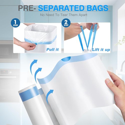 Charmount 4 Gallon Small Trash Bags - 200 Count Drawstring Mini Garbage Liners for Home & Office