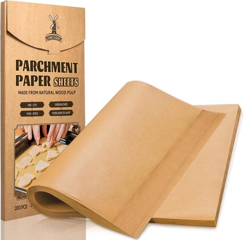 Hiware Parchment Paper Baking Sheets - 200 PCS Precut Non-Stick 9x13 IN for Baking & Cooking | Unbleached, Perfect for Quarter Sheet Pans