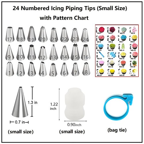 ANSLYQA 237 Pcs Cake Decorating Kit with Aluminium Cake Turntable,Leveler,24 Numbered Icing Tips,2 Spatulas,3 Scrapers,2 Coupler,50 Cupcake Liners,50 Cake Flags,100 Pastry Bags & More Baking Tools