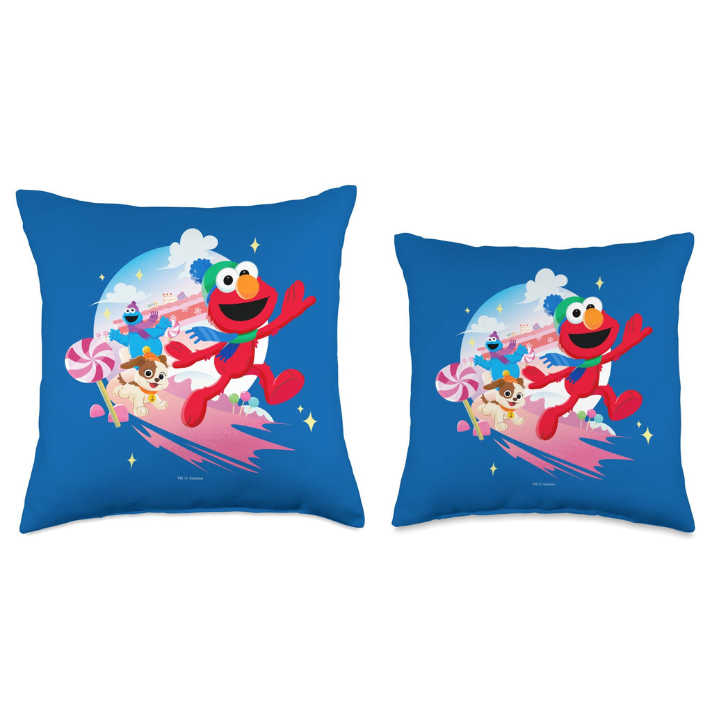 Sesame Street Holiday Cheer With Elmo, Tango, Cookie Monster Throw Pillow