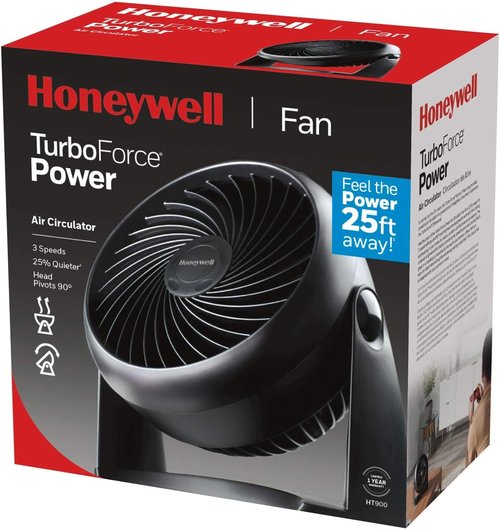 Honeywell HT-900 TurboForce Air Circulator Fan - Powerful 2-Pack in Black for Enhanced Airflow
