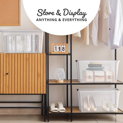 Lifetime Appliance Parts 75 Qt. Clear Plastic Storage Bin Tote - Ultra Durable Lid & Secure Latching Buckles