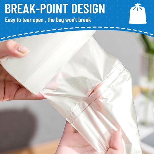 LainNeala Small Trash Bags - 4 Gallon, 100 Count Unscented Mini Garbage Can Liners | White Bathroom Bags