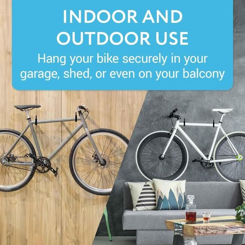 IMPRESA Bike Hooks for Garage Ceiling - Heavy Duty 100 Lbs Capacity, 7 x 4 in - Galvanized Steel & Non-Marring Finish