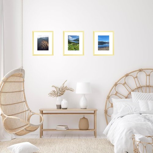 Gold 8x10 Picture Frame by [Brand Name] - Versatile Wall Hanging & Tabletop Display with 5x7 Mat