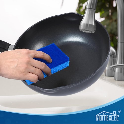 HOMEXCEL Kitchen Sponges - 24 Non-Scratch Dual-Sided Cleaning Sponges for Safe Use on Cookware