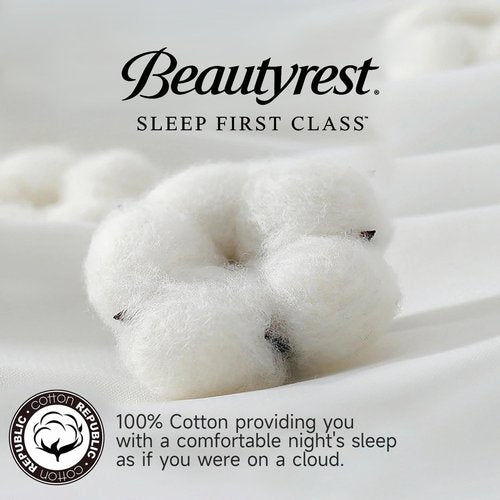 Beautyrest Luxury Hotel Collection Down Comforter King Size - 100% Cotton All Season Duvet Insert, Fluffy Goose Feather Fiber with Corner Tabs, White (106" W X 90" L)