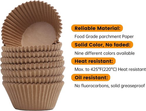 Bake Choice Non-Stick Cupcake Liners - 600 Pcs Greaseproof Muffin Papers for Parties & Weddings