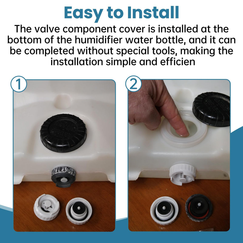 Aulpq Humidifier Bottle Valve Cap, for Emerson Moistair EA1407, HD1407, HD1409, EA14070, HD14070,Also for Essick 509229-1,819024,822419-2,and for Kenmore 758.141060, 758.141062, 758.14160,-2 Pcs
