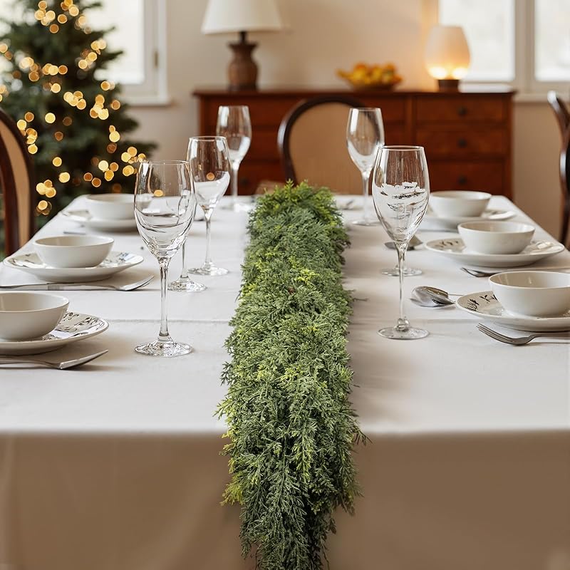 2 x 9FT Cedar Garland – Real-Touch Greenery for Mantle Decor (Variation of THIS listing: 2+9FT)