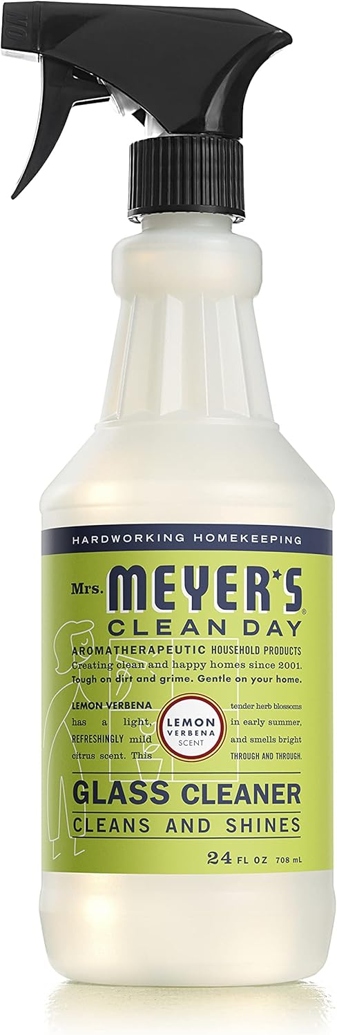 Mrs. Meyer's Clean Day Mirror & Window Cleaner - Lemon Verbena, 24 Fl Oz | Ideal for Indoor & Outdoor Glass