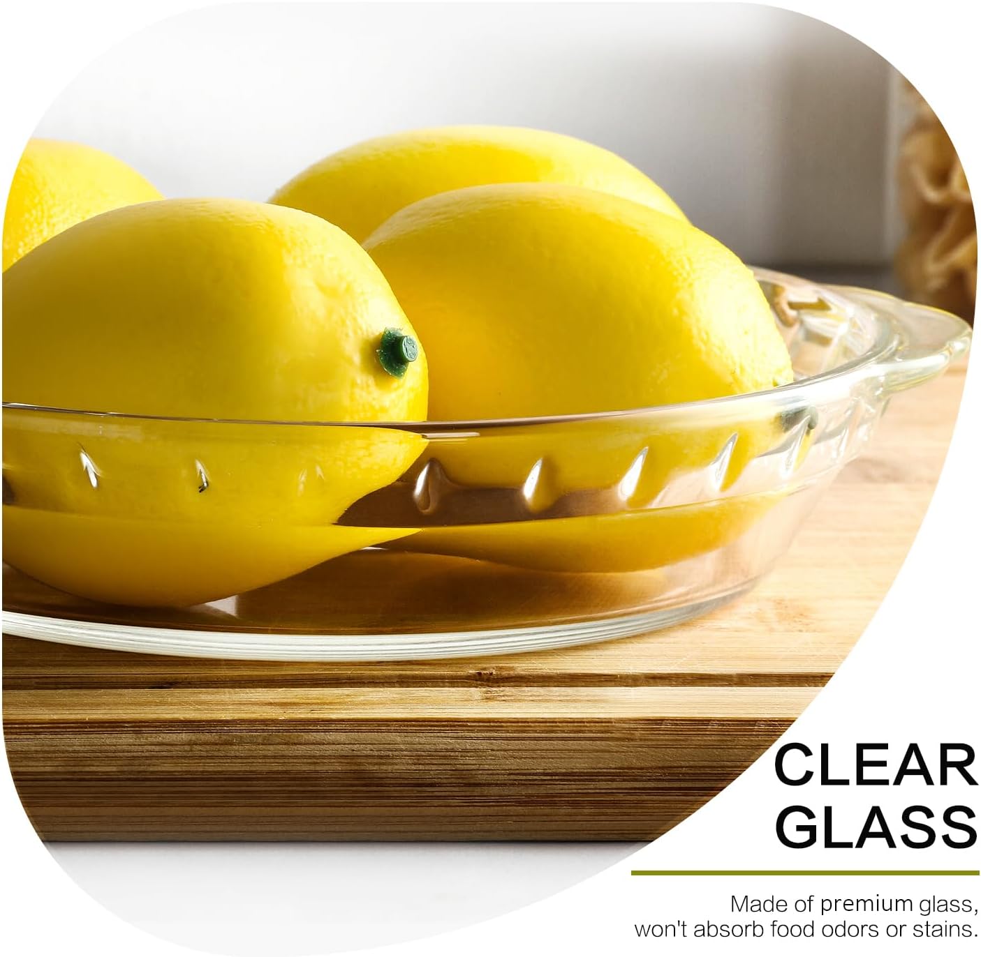 MCIRCO Glass Pie Plates Set - Deep Baking Dishes with Handles | 4 Packs (7"/8"/9"/10") Clear