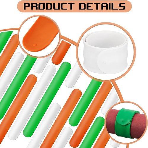 Charniol Wrapping Paper Roll Holder - 12 Silicone-Covered Metal Strips for Gift Storage | 1 x 9 Inch (Green, Orange, White)