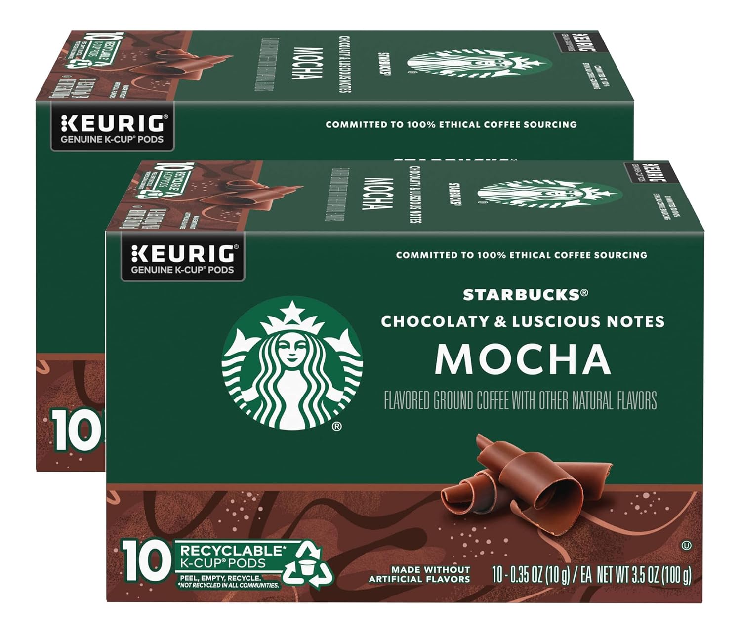 Starbucks K-Cup Mocha - Rich Chocolate Flavor | Convenient Pack of 2 Pods
