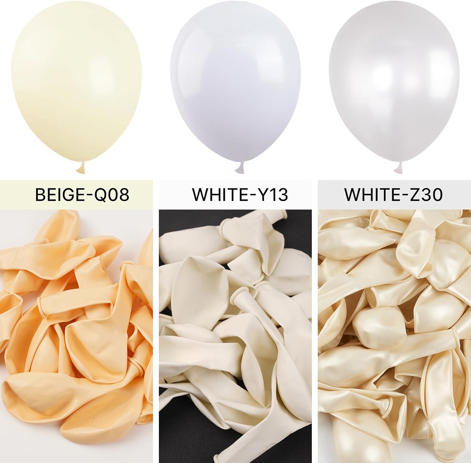 PartyWoo White Balloons - 100 Pcs 12 Inch & 5 Inch Matte Balloons for Celebrations