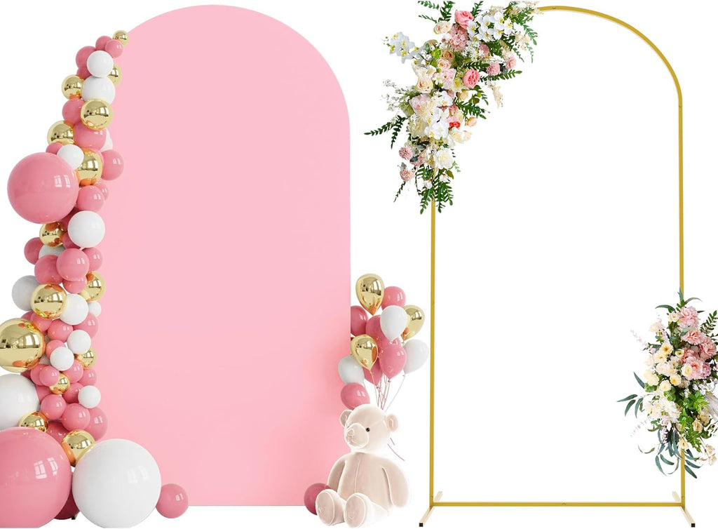 Wokceer Wedding Arch Backdrop Stand - 7.2 FT Metal Arch with Cover for Ceremonies & Events