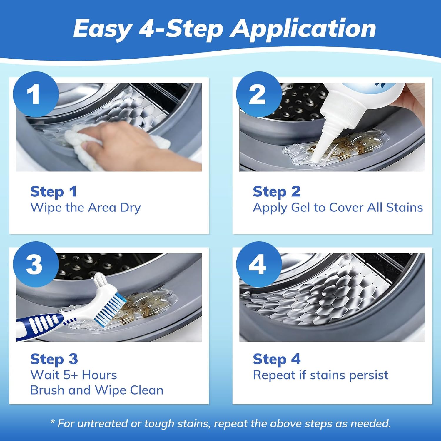 Regine Switzerland Mold-Stain Remover Gel - Low Odor Cleaner for Washing Machines & Bathrooms
