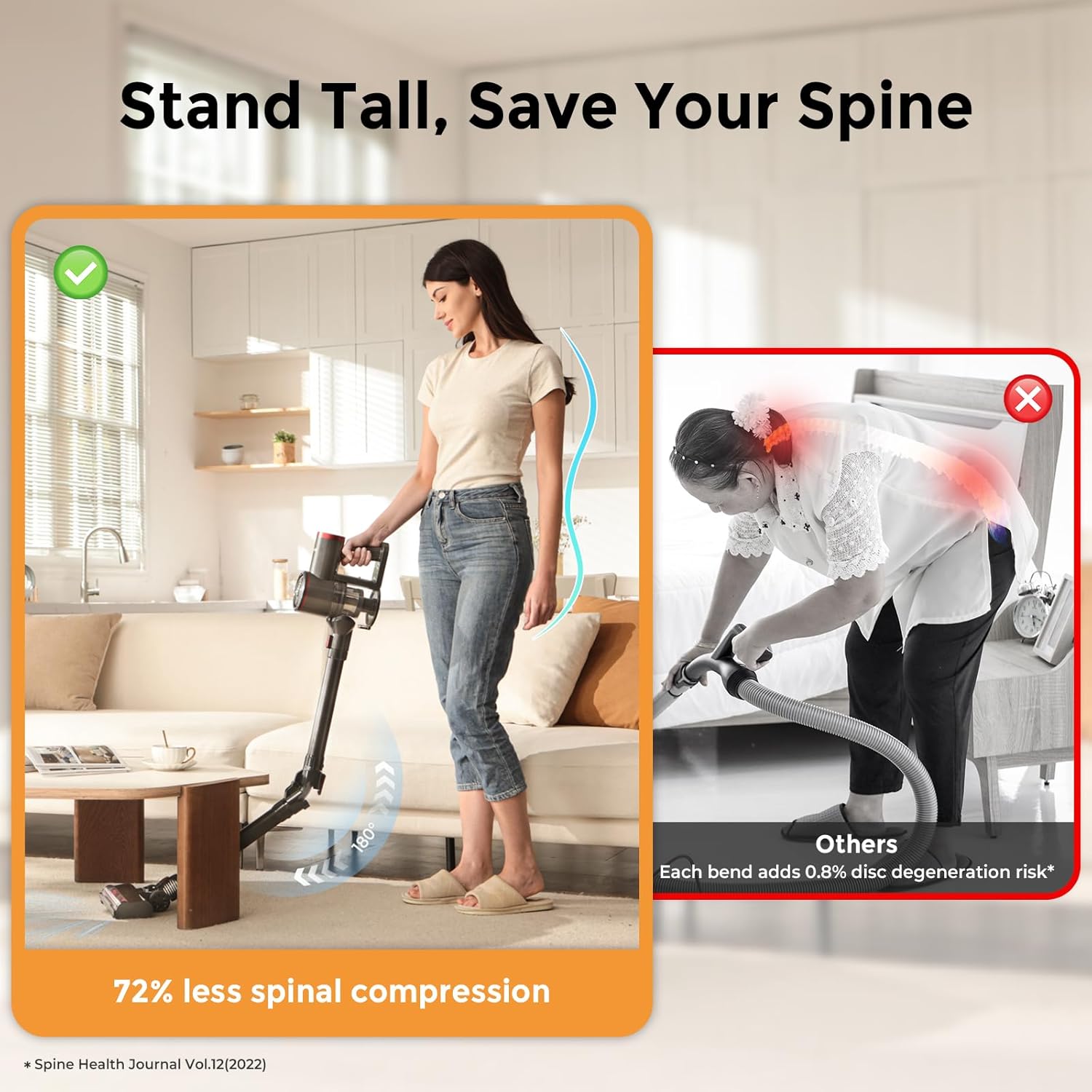 RONEAIR Cordless Vacuum Cleaner - Powerful 40Kpa Suction, Self-Standing Design | 45 Mins Runtime for Pet Hair & Hard Floors
